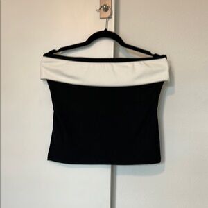Black and White Off-Shoulder Top